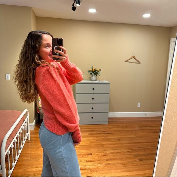 NWT Marant Etoile Pink Coral Mohair Wool Pullover Esmee Sweater 36 Medium - Picture 5 of 15